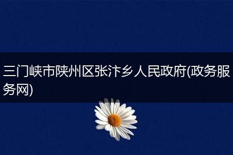 三门峡市陕州区张汴乡人民政府(政务服务网)
