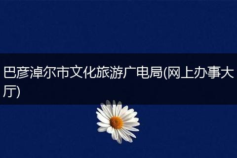 巴彦淖尔市文化旅游广电局(网上办事大厅)