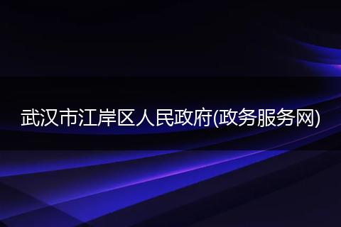 武汉市江岸区人民政府(政务服务网)