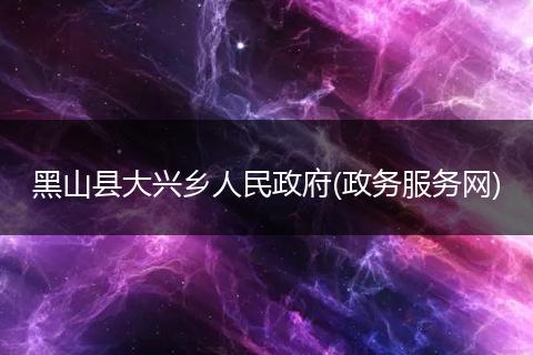 黑山县大兴乡人民政府(政务服务网)