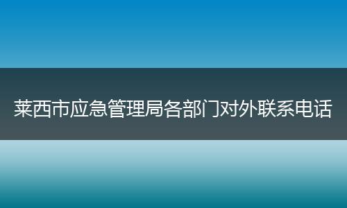 莱西市应急管理局各部门对外联系电话