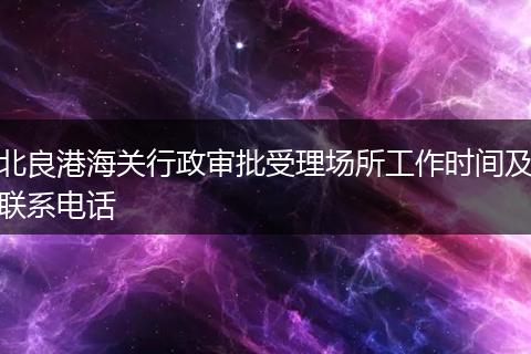 北良港海关行政审批受理场所工作时间及联系电话