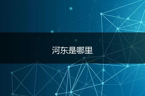 河东是哪里