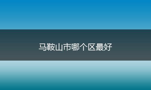 马鞍山市哪个区最好