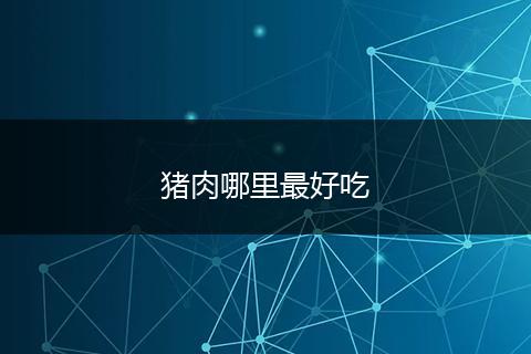 猪肉哪里最好吃
