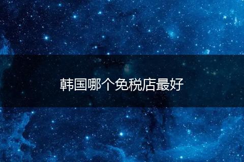 韩国哪个免税店最好