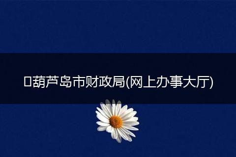 ​葫芦岛市财政局(网上办事大厅)