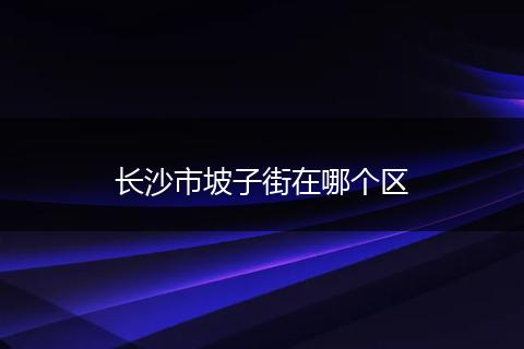 长沙市坡子街在哪个区