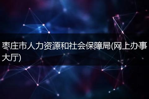 枣庄市人力资源和社会保障局(网上办事大厅)