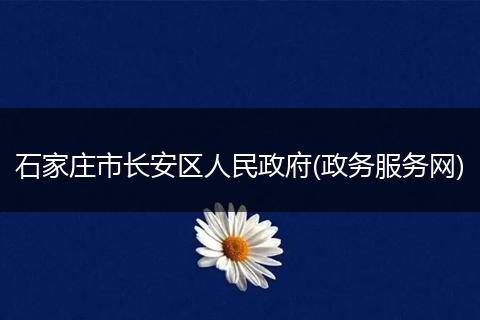 石家庄市长安区人民政府(政务服务网)