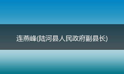 连燕峰(陆河县人民政府副县长)