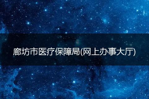 廊坊市医疗保障局(网上办事大厅)