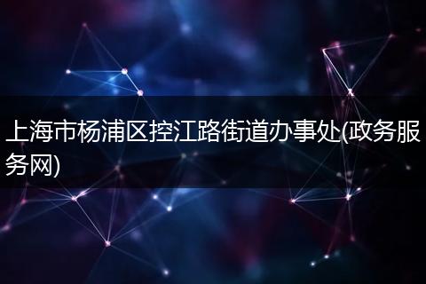 上海市杨浦区控江路街道办事处(政务服务网)