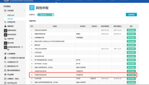 广东省电子税务局入口及环境保护税纳税申报表（A类）操作说明