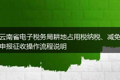 云南省电子税务局耕地占用税纳税、减免申报征收操作流程说明