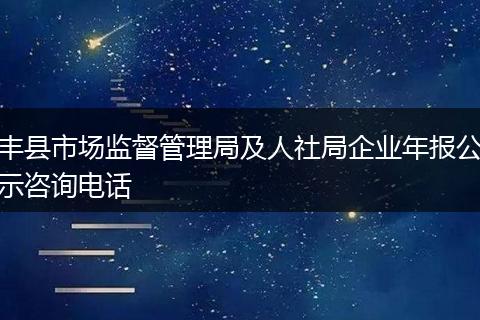 丰县市场监督管理局及人社局企业年报公示咨询电话