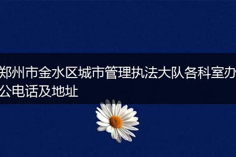 郑州市金水区城市管理执法大队各科室办公电话及地址