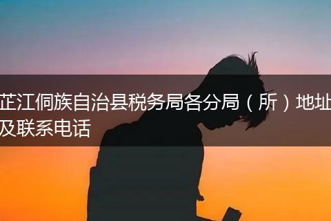 芷江侗族自治县税务局各分局（所）地址及联系电话