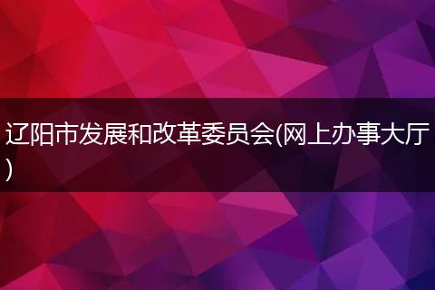 辽阳市发展和改革委员会(网上办事大厅)