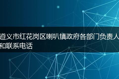 遵义市红花岗区喇叭镇政府各部门负责人和联系电话