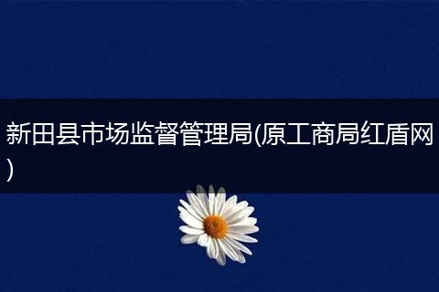 新田县市场监督管理局(原工商局红盾网)
