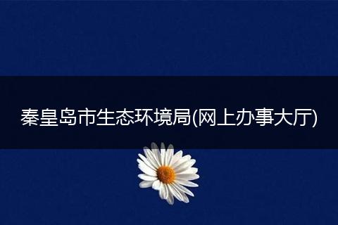 秦皇岛市生态环境局(网上办事大厅)