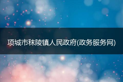 项城市秣陵镇人民政府(政务服务网)