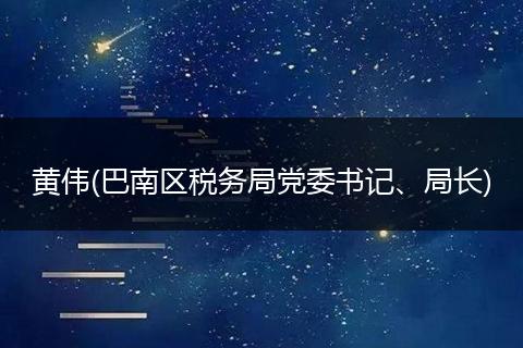 黄伟(巴南区税务局党委书记、局长)