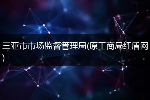 三亚市市场监督管理局(原工商局红盾网)