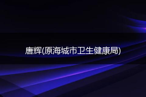 唐辉(原海城市卫生健康局)