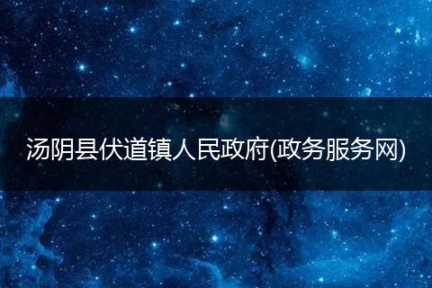 汤阴县伏道镇人民政府(政务服务网)