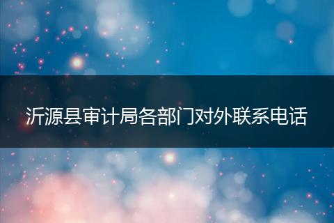 沂源县审计局各部门对外联系电话