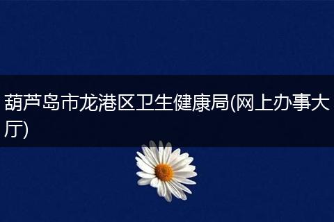 葫芦岛市龙港区卫生健康局(网上办事大厅)