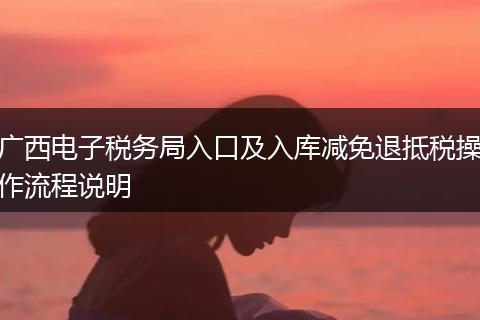 广西电子税务局入口及入库减免退抵税操作流程说明