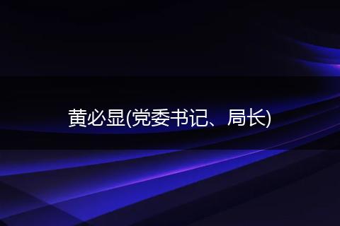 黄必显(党委书记、局长)