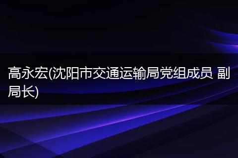 高永宏(沈阳市交通运输局党组成员 副局长)