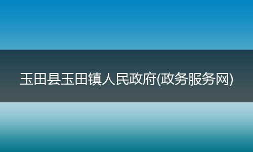 玉田县玉田镇人民政府(政务服务网)