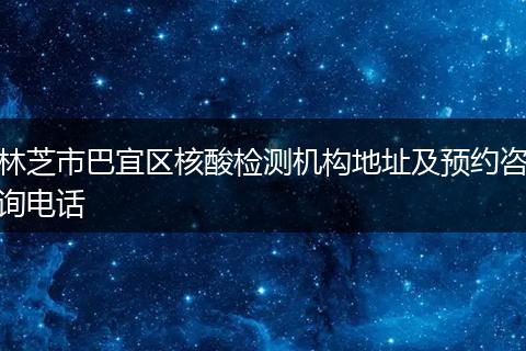 林芝市巴宜区核酸检测机构地址及预约咨询电话