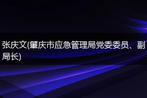 张庆文(肇庆市应急管理局党委委员、副局长)