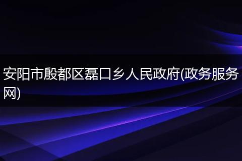 安阳市殷都区磊口乡人民政府(政务服务网)