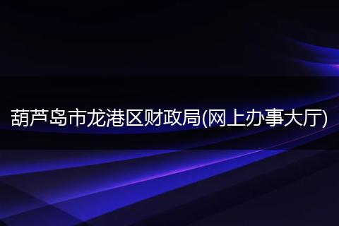 葫芦岛市龙港区财政局(网上办事大厅)