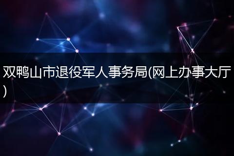 双鸭山市退役军人事务局(网上办事大厅)