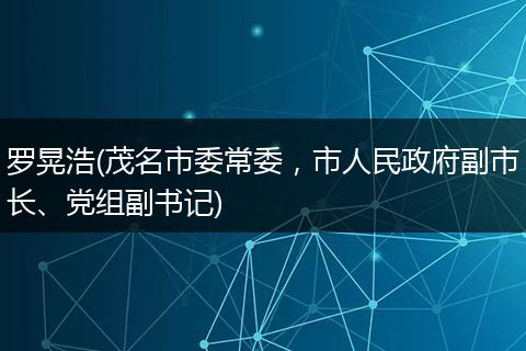 罗晃浩(茂名市委常委，市人民政府副市长、党组副书记)