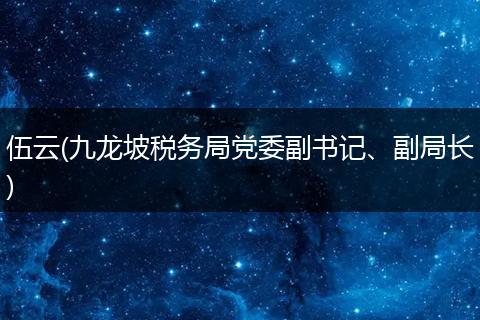 伍云(九龙坡税务局党委副书记、副局长)