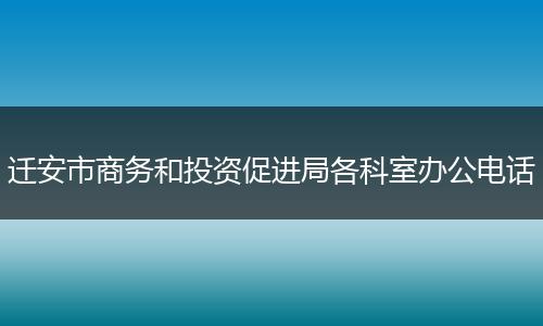 迁安市商务和投资促进局各科室办公电话
