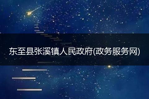 东至县张溪镇人民政府(政务服务网)