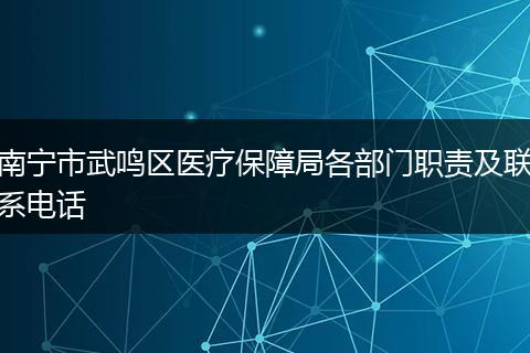 南宁市武鸣区医疗保障局各部门职责及联系电话