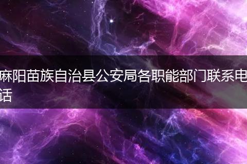 麻阳苗族自治县公安局各职能部门联系电话