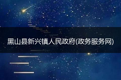 黑山县新兴镇人民政府(政务服务网)
