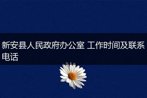 新安县人民政府办公室 工作时间及联系电话